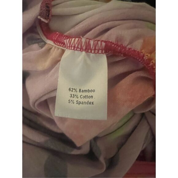 NWT Dressed in Joy Bright Print Bamboo Blend SUPER soft Flattering Ruched Side T - Picture 11 of 11